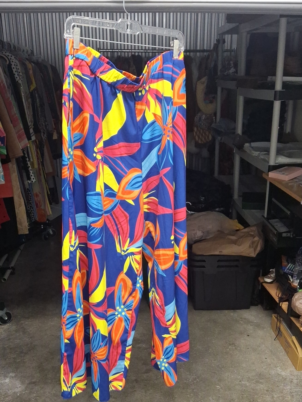 SHEIN Wide Leg Floral Pants - Blue, Yellow, Orange, Red